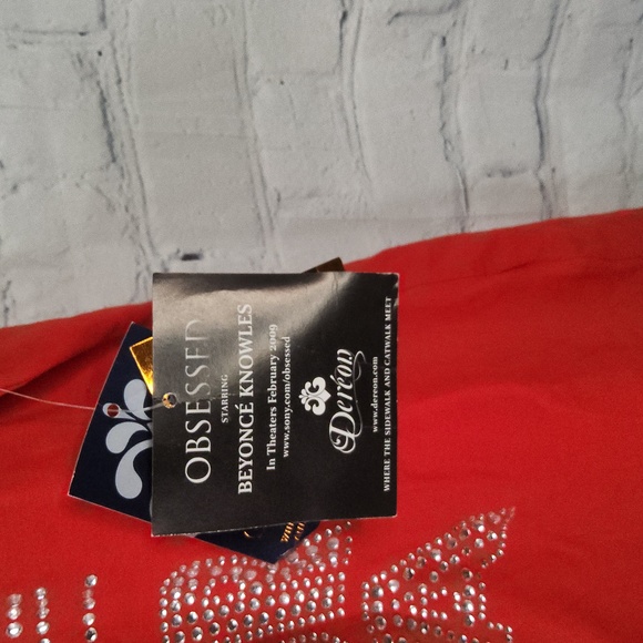 Vintage Beyonce Knowles Dereon red sequined top tee shirt blouse 1X - Picture 3 of 3